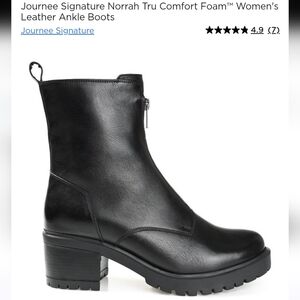 Journee Signature Collection Norrah black leather ankle boots sz 9